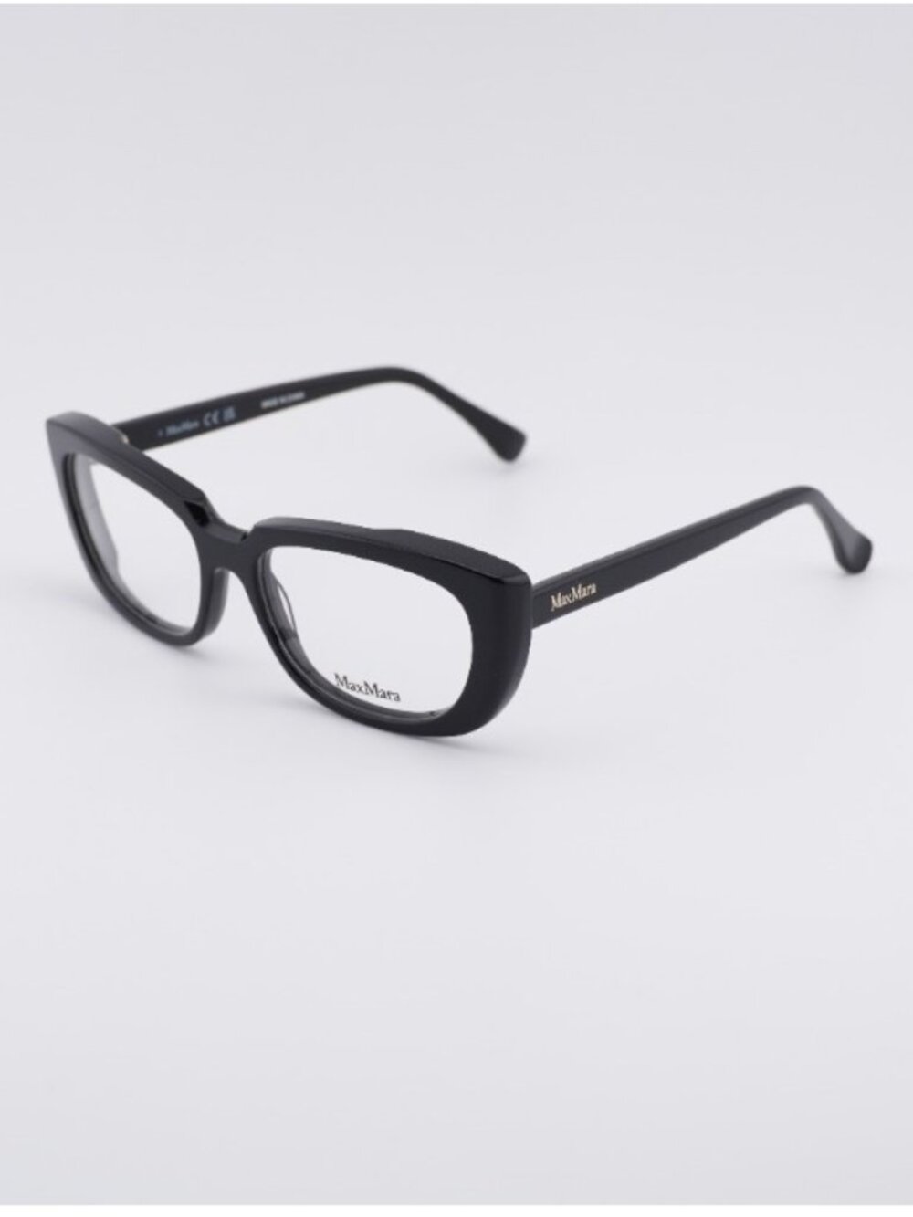 Max Mara MM5114 001 Eyeglasses Shiny Black 54mm Cat Eye Frame